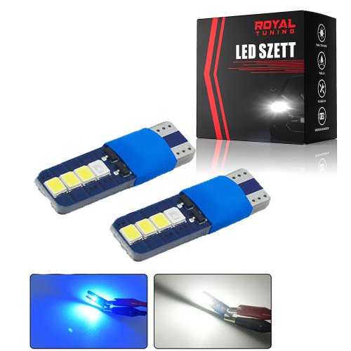 T10 led kék-fehér színváltós 2db