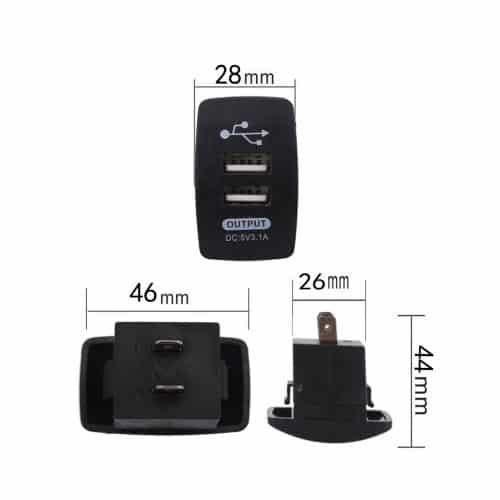 usb aljzat autoba 2