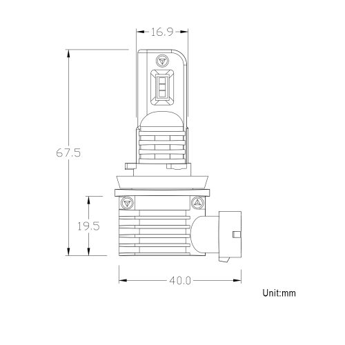 H9 Led izzó 2db 3000K Kadmiumsárga - Image 4