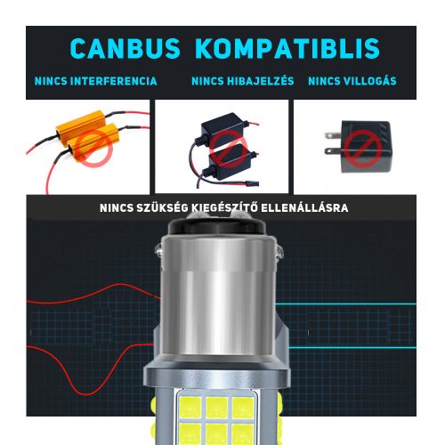 BAY15D led piros CANBUS 2db - Image 8