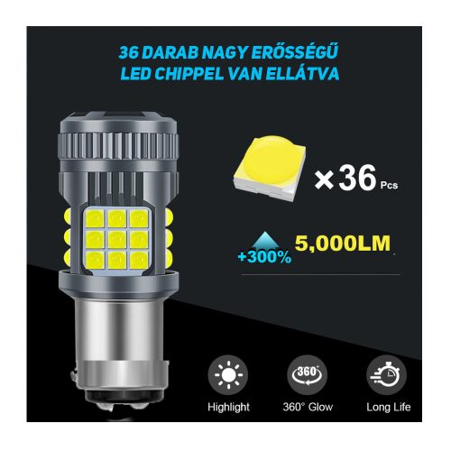 BAY15D led piros CANBUS 2db - Image 3