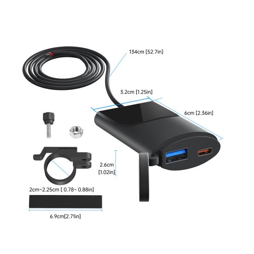 Motoros töltő USB és USB C porttal - Image 3