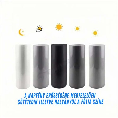 Napfényre sötétedő lámpafólia 100x40cm áttetsző-füst fekete - Image 2
