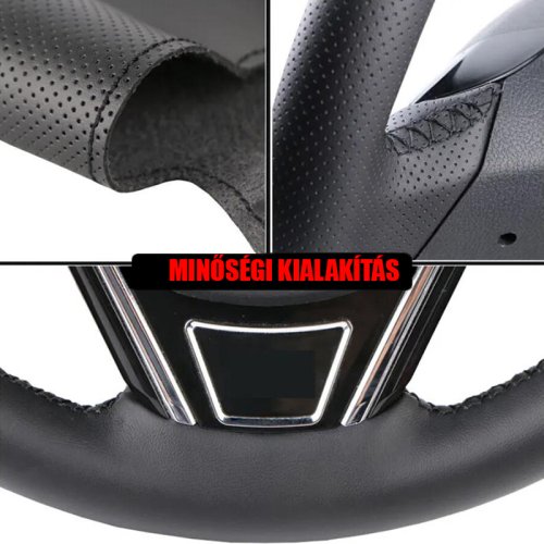 Opel Astra H bőr kormányvédő – méretpontos, varrható kivitel fekete - Image 2