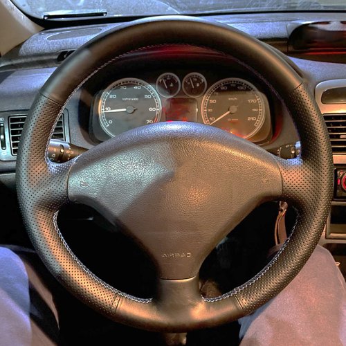 Peugeot 407 bőr kormányvédő – méretpontos, varrható kivitel - Image 2