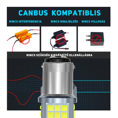 BAY15D led piros CANBUS 2db - Image 8
