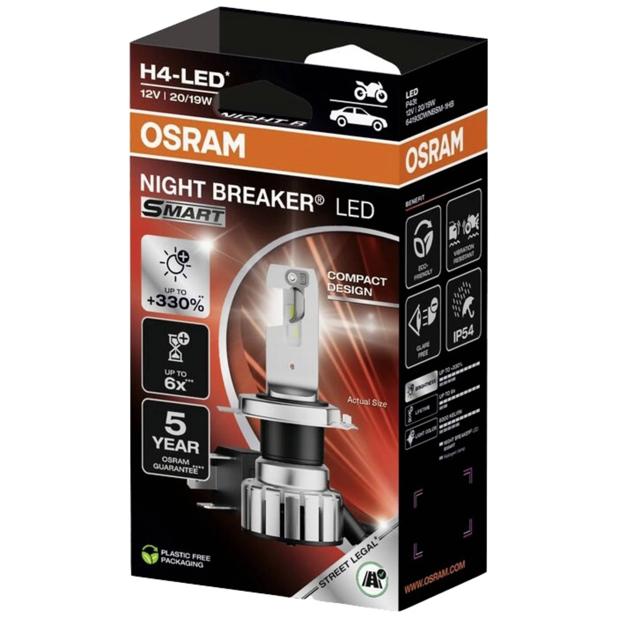 H4 led izzó Osram Night Breaker LED SMART H4, +330% 1db 3 H4 led izzó Osram Night Breaker LED SMART H4, +330% 1db - Image 3