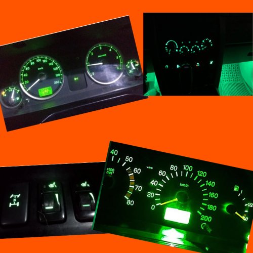 B8.5D led műszerfal izzó zöld 5db - Image 2
